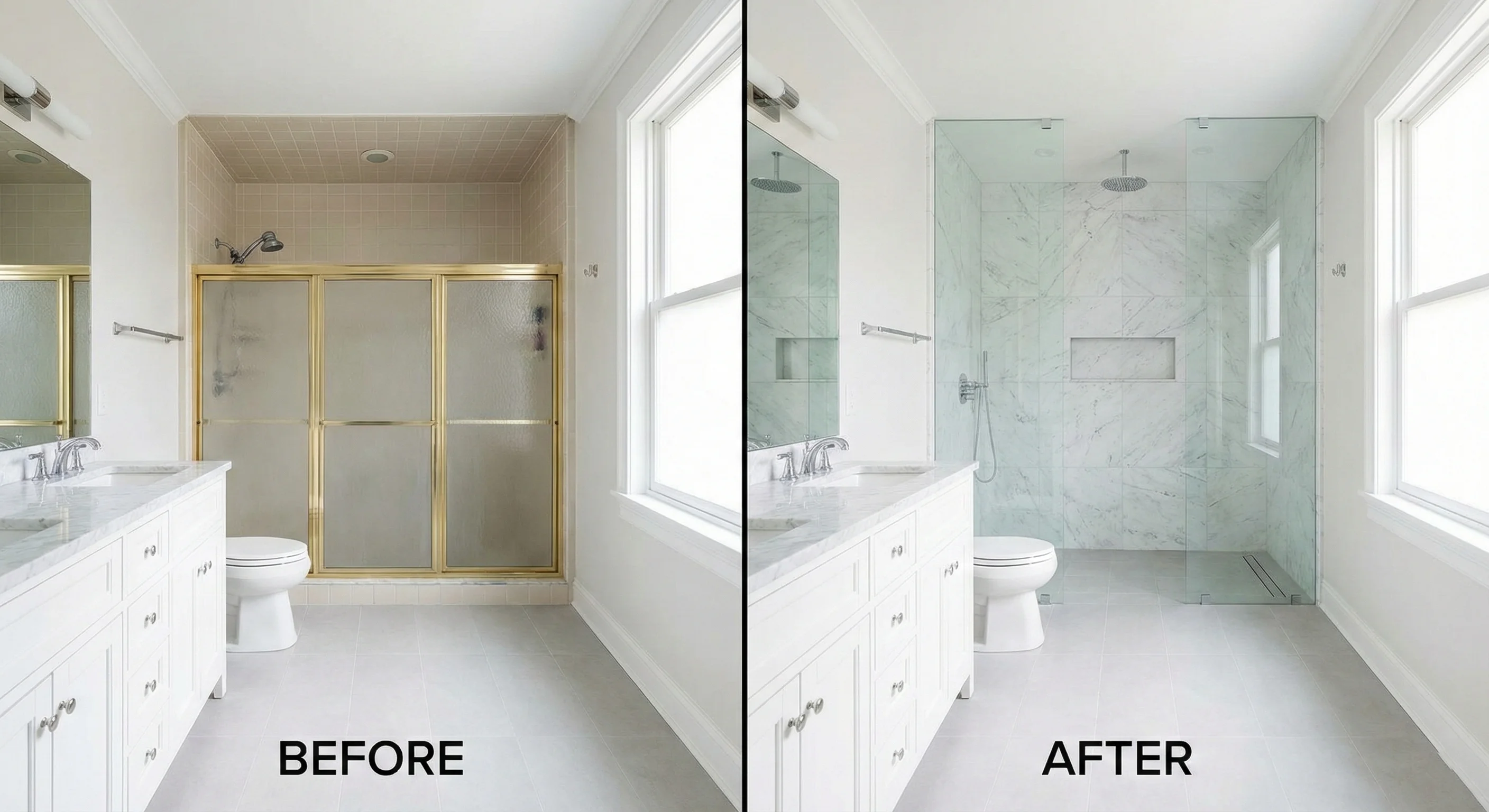 Before and After Bath Remodel
