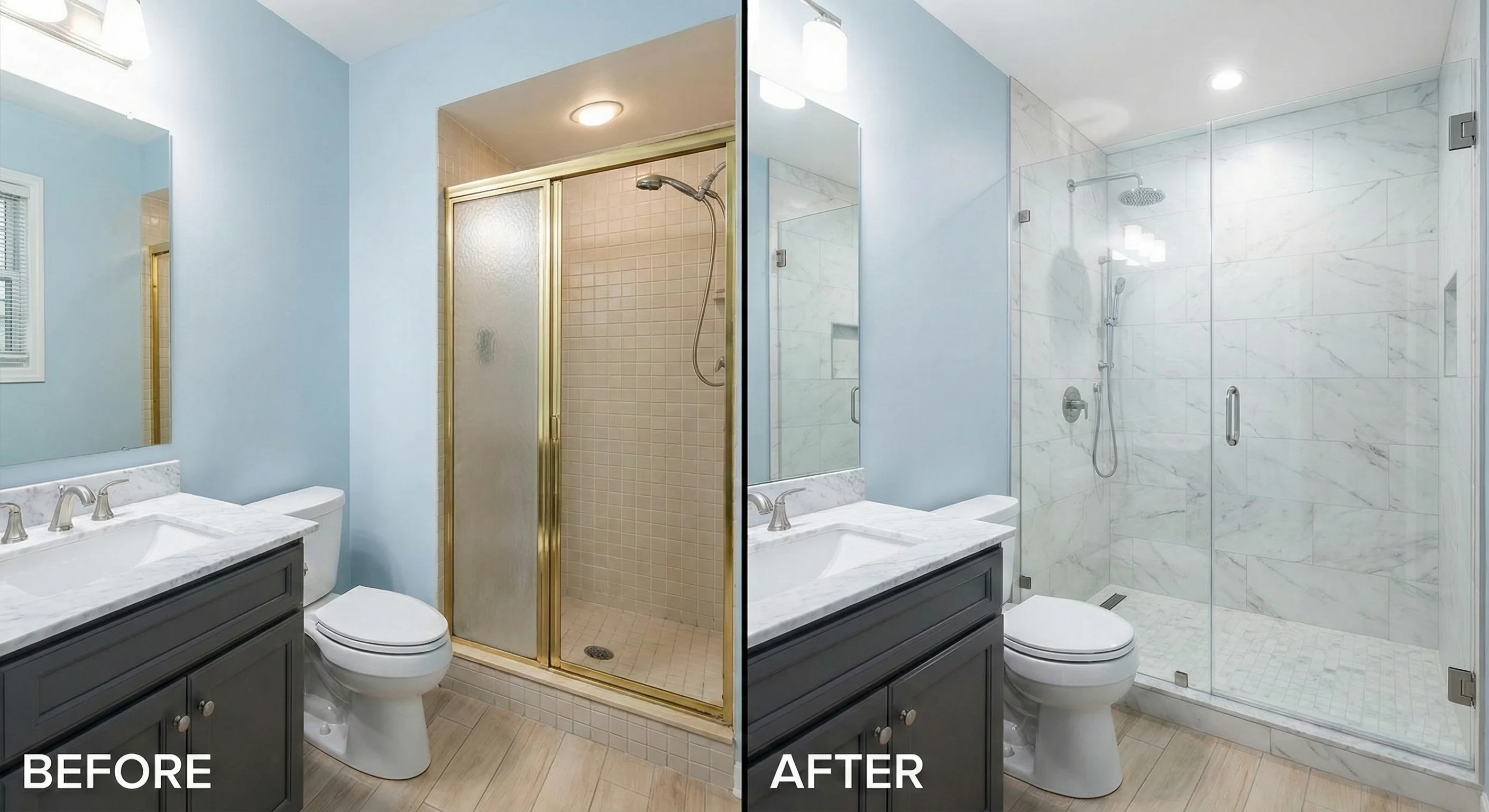 Before and After Bath Remodel